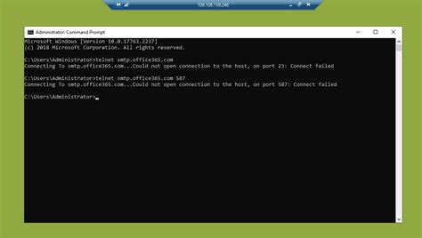 telnet office 365